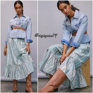 NWT, Anthropologie, Audriana Shimmer Maxi Skirt